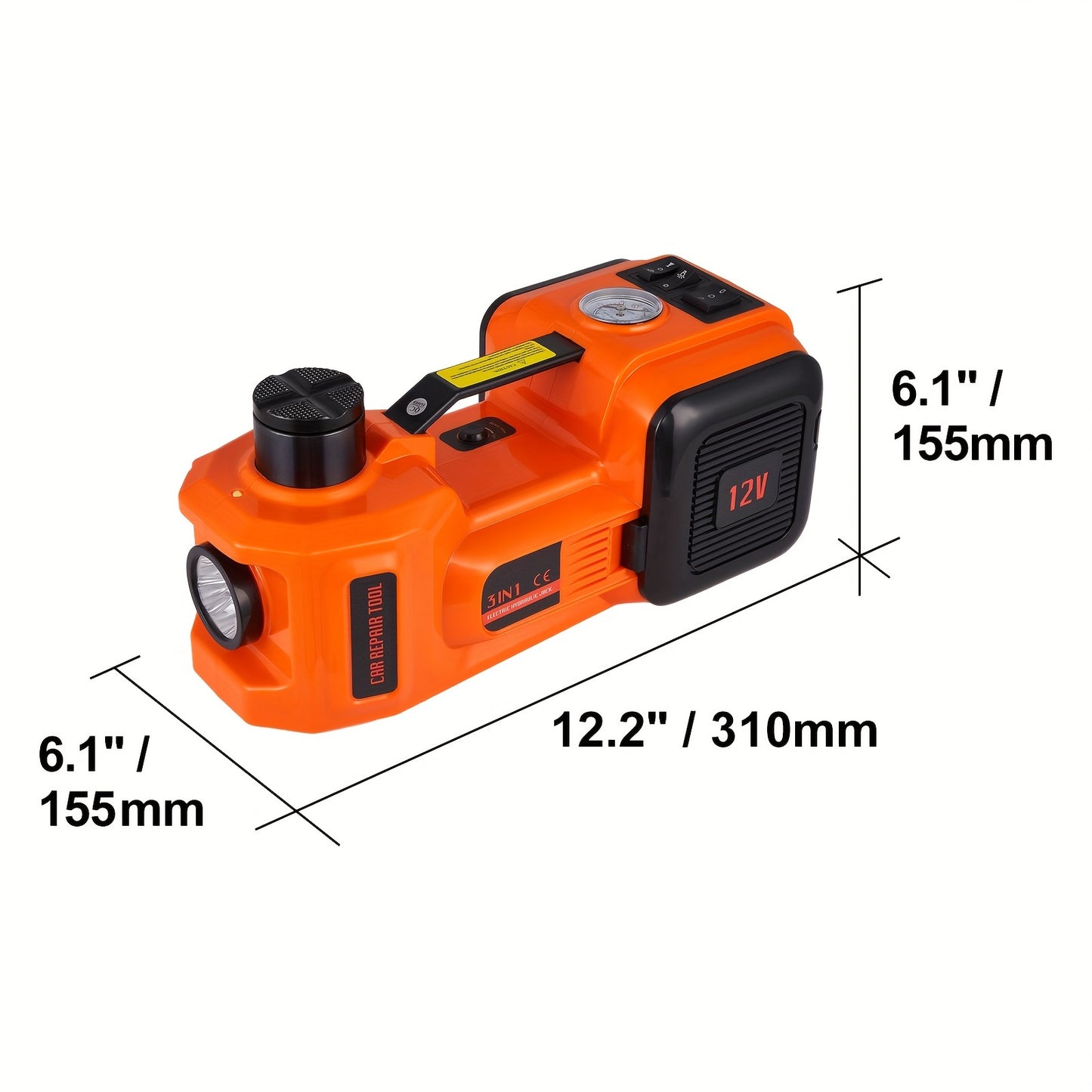 Electric Car Jack – 5 Ton (11023 lbs) Hydraulic Lift with Electric Impact Wrench